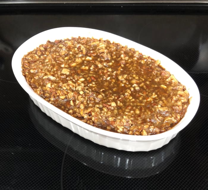Here’s one of the smaller dishes headed for our freezer. It will be taken out and baked one night when we don’t want to cook.
