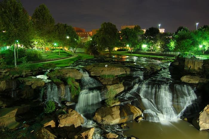 Falls Park in Downtown Greenville on the Reedy River.