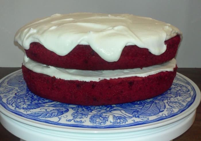 When you want the beautiful red layers to show, or when you didn't make enough icing, here's what to do.