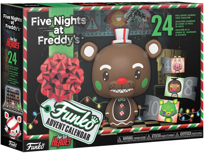 Open the tiny doors and some of your favorite FNAF mini Pops! and you might bet a black light version too.