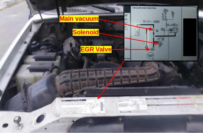 The emissions control decal on your vehicle may help you locate the EGR valve as well.
