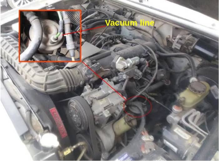 Often, you'll find the EGR valve between the exhaust and intake manifolds, close to the engine.