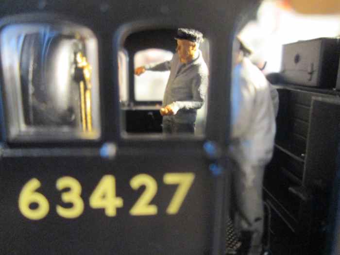 The crew aboard Q6 0-8-0 63427 get ready for the 'off' at 'Ainthorpe Junction' - ModelU figures I painted using Humbrol Acrylics without the need for priming to give a more natural appearance