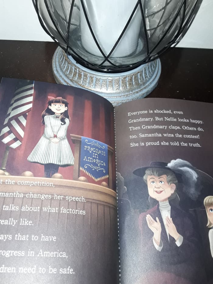 Samantha's speech wins the school contest and teaches a history lesson