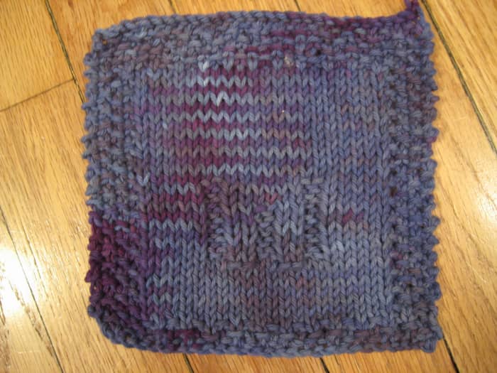 Before you start your blanket, it's best to knit a swatch to determine the gauge of the yarn, needles and individual knitter.