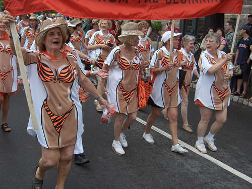 Seniors like costumes, too. This is a 50th High School Reunion bash on June 3, 2006 in Princeton, New Jersey.