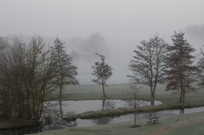 The problem with frost on certain kinds of grass is that driving a cart across it or even walking on it damages the grass. That's why a course has a frost-delay on certain days. Once the sun gets on the course and warms it a little, then it opens.
