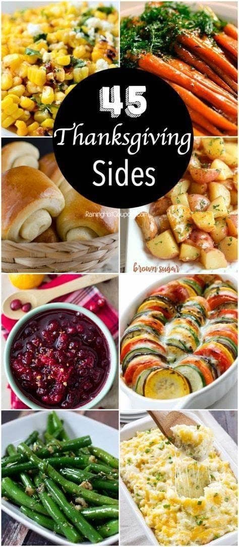 "And all the delectable fixin's..." Like Green Bean Casserole, Yams with Cooked Marshmallows on top, Buttery Mashed Potatoes, Roasted Corn Dish, Hot Rolls, and Cranberry Sauce