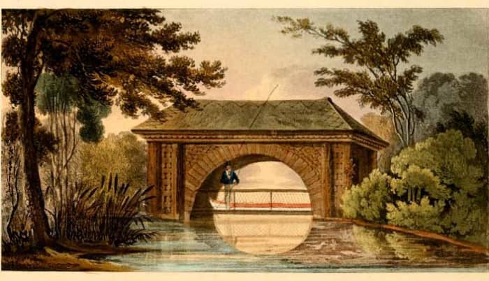 Bridge and Boat House (Plate 7) combination. Very serene looking.