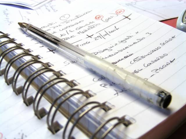 Writing tablets, notebooks, and pens were the only tools used in class for note-taking.