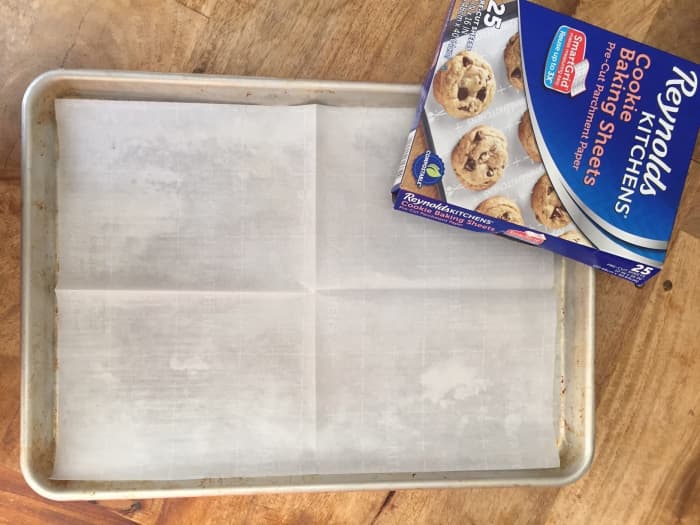 The Nordic Ware Commercial Baker's Half Sheet isn't just for commercial bakers! Especially when used with parchment paper sheets, as is my home-baking habit, it cleans up in a flash and can be used for way more than cookies.
