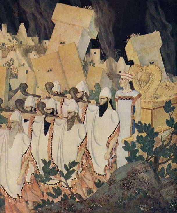 "The Fall of Jericho" by Edmund Dulac (1882-1953) - it is from a series of works he produced known as "Scenes from Biblical History".