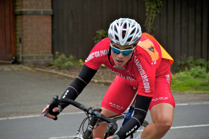 The cool C Originals SV888 Cycling Helmet as modeling by Alex Avery of Samcycling.com RT