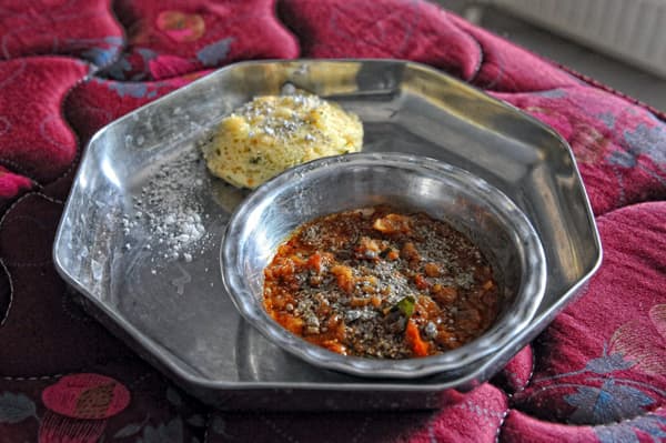 Some breakfast HE had! :) There is vibhuti even in the potato curry made as the side dish!