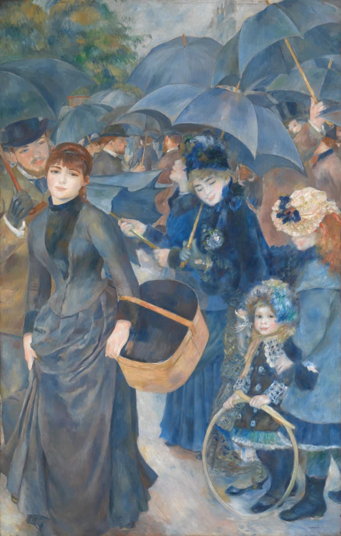 Renoir's The Umbrellas, c. 1881-86. (NB: figure depicted at left is Suzanne Valadon)