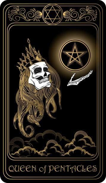 The Queen of Pentacles wants to above all have money and time. She wants this so she can take care of the things she really loves. She believes in future generations and has an intuitive ability to take care of little ones.