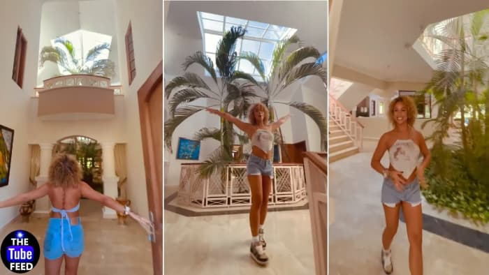 Dani Leigh happily showing off her first new home she purchased on her own in the Dominican Republic.