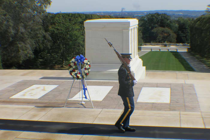 Honor Guard at Tomb of Unknown Soldier at Washington's Arlington National Cemetery