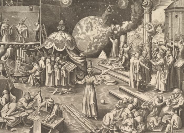 A portion of a work by Philip Galle (1537 – 1612) after Pieter Bruegel the Elder (c. 1525 – 1569) - it is known as "Temperance".