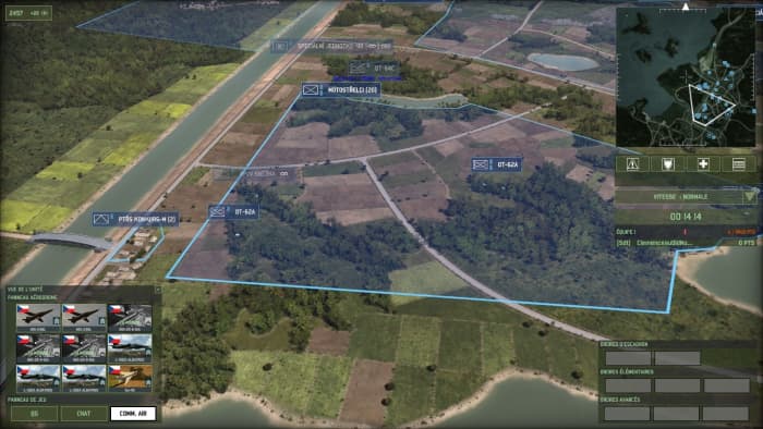 A defensive arrangement for Charlie from Delta's side, with recon out front, line infantry in the forest to soak up damage, stealthy reconnaissance fighting vehicles, and an ATGM