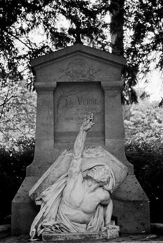 Tomb of Jules Verne, Amiens, France See copyright restrictions below. Creative Commons License within the USA