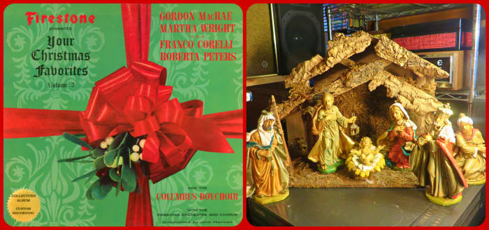 Great music to set up your nativity with O Holy Night, Franco Corelli and Chorus, The Little Drummer Boy, Columbus Boychoir and Chorus