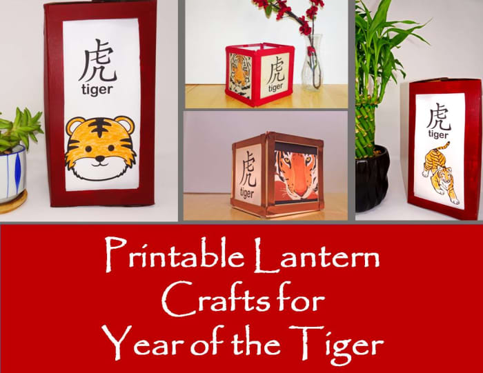 In this article, you will find 14 designs and full instructions for making square and rectangular box lanterns for the Year of the Tiger.