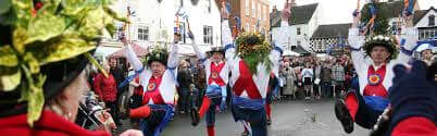 ... And there's always the Morris men to watch. Keep an eye out for the 'Oss (the man with the horse's head), he's always around ...