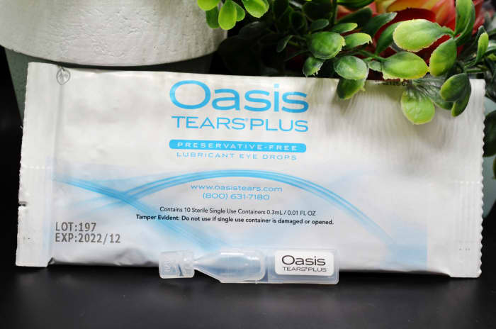 Oasis is a viscoadaptive, preservative free artificial tear meaning it binds to the patient's tear film making the artificial tear last longer.