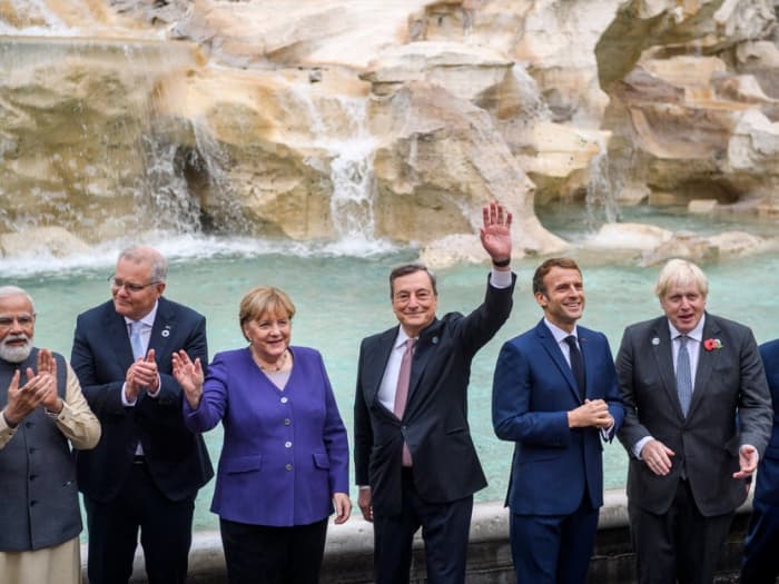 These are the main leaders of the 20G meeting in Rome, this meeting then will continue in Glasgow, where they hope to come to an agreement, how the world can overcome the climatic change.