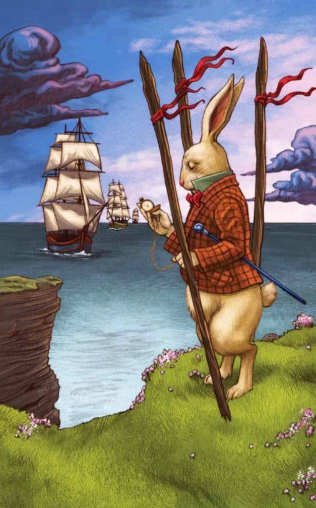 The rabbit is keeping watch. They know that time is sensitive. It's important to follow time in order to achieve your goals.