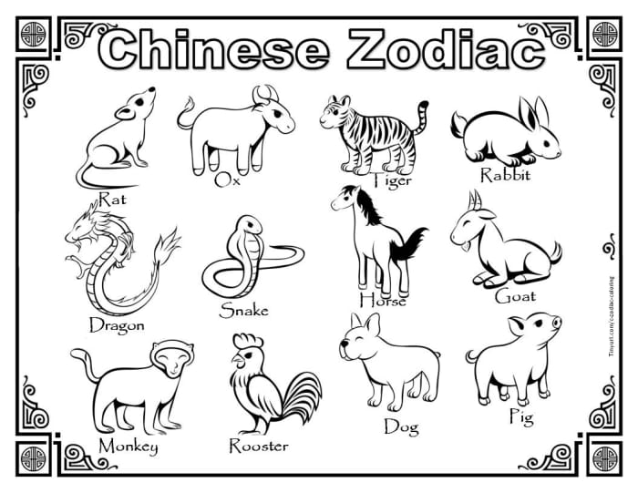 Printable Chinese Zodiac Coloring Sheets - HubPages