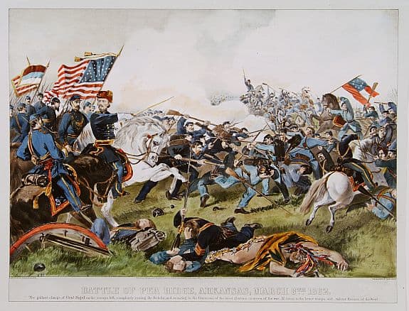 Over 800 Native Americans fought for the Confederate forces at Pea Ridge under the Command of Albert Pike