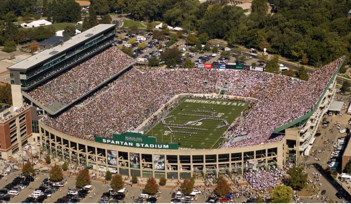 Spartan Stadium, one of America's largest collegiate football venues and continuing the great tradition of ancient-to-modern spectacles