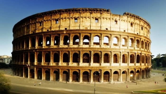 The Colosseum at Rome, largest sports arena of its time and still a major tourist attraction today