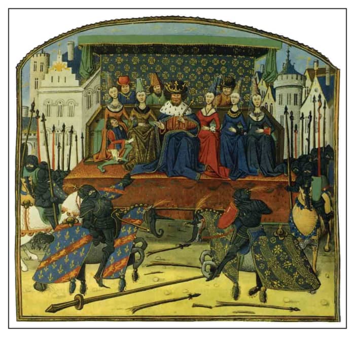 A 1342 joust performed for England's Edward III, from Froissart's "Chronicles"