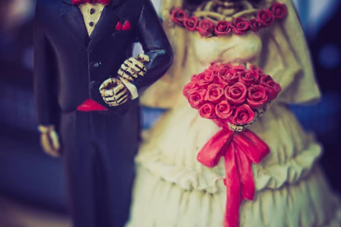 Our wedding was the weekend before Halloween so this looked great at the guestbook table! It was also an engagement present from my mother.