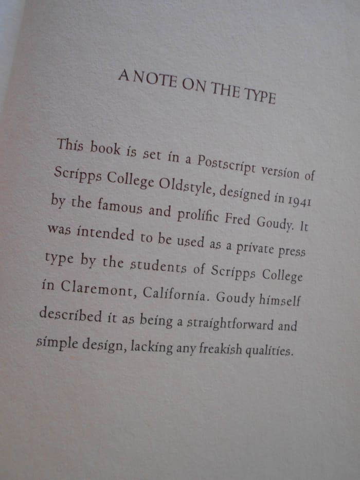 A note on the type from "The Melancholy Death of Oyster Boy and other Stories" by Tim Burton