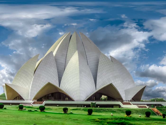 Baháʼí House of Worship, described as the Lotus Temple, in Delhi, India