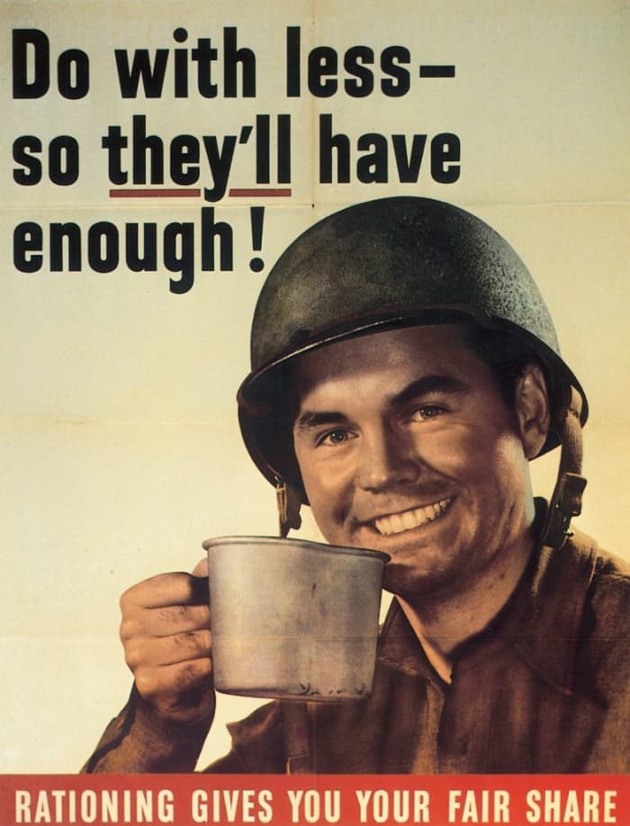 World War II Food Rationing poster.