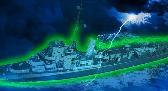 An eerie green-blue glow surrounded the hull of the ship. Then suddenly and unexplainably, the ship disappeared not only from radar but vanished in thin air along with the crew!