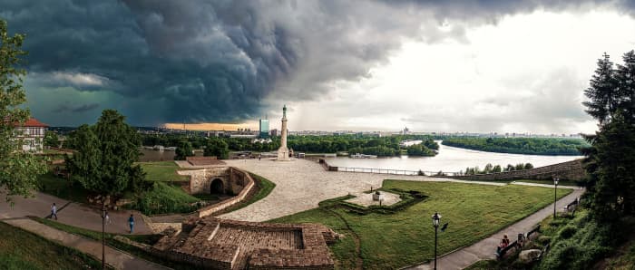 Kalemegdan Fortress chasing the storm