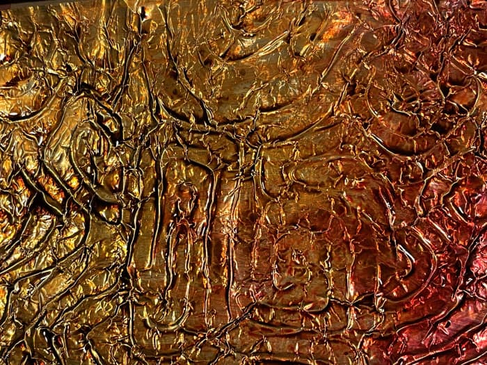 Let the dark paint flow down into the crevices, creating very interesting patterns.