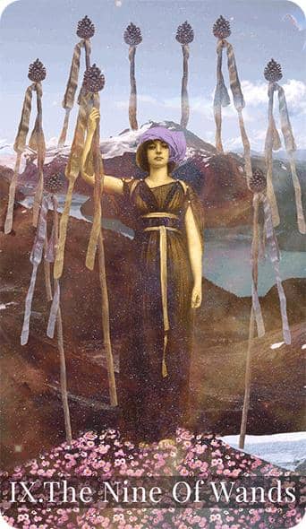 The Nine of Wands challenges you. It questions your level of endurance. Will you face the final battle? Is your goal worth the fight?