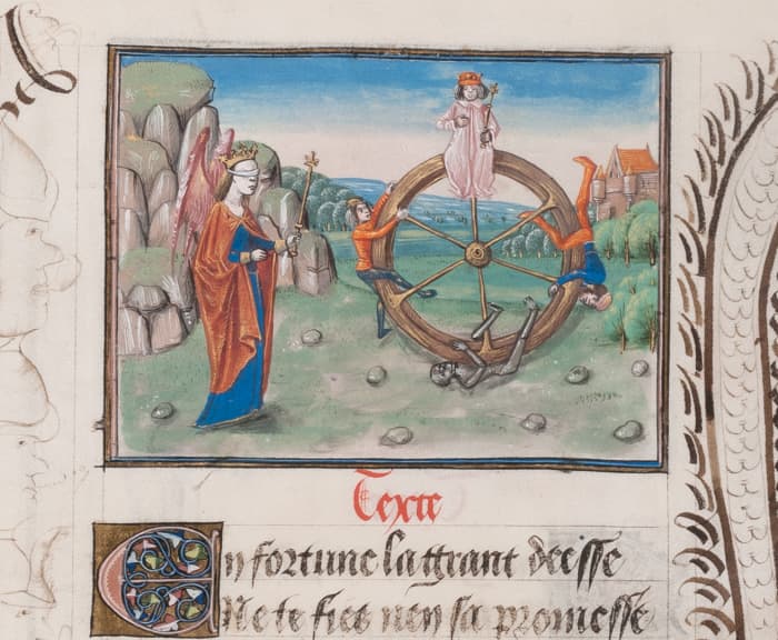 Illustration by Jean Miélot to Christine de Pizan's Epitre d'Othéa; Les Sept Sacrements de l'Eglise, c. 1455 at Waddesdon Manor