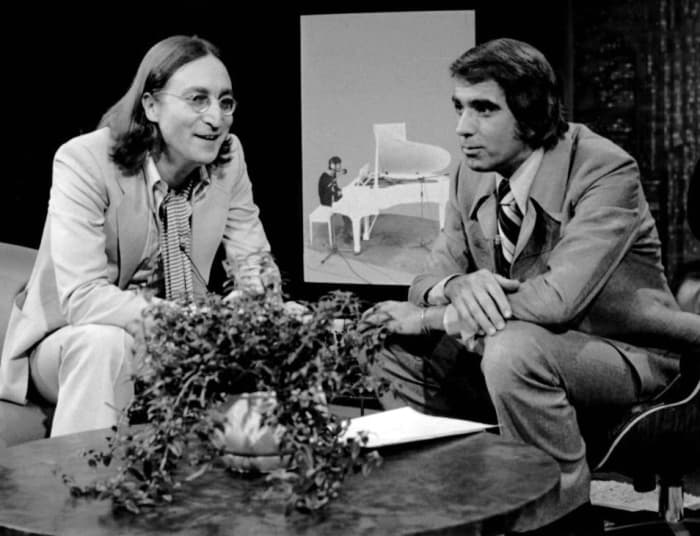 John Lennon's last TV interview in 1975:By NBC Television - eBayitemphoto frontphoto back, Public Domain,