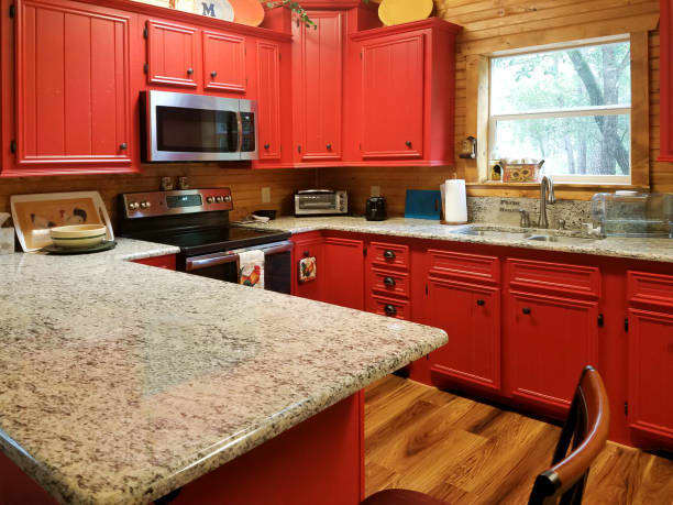The Gryffindor kitchen should be in a delightful color palette of flames: red, orange, yellow, and white.
