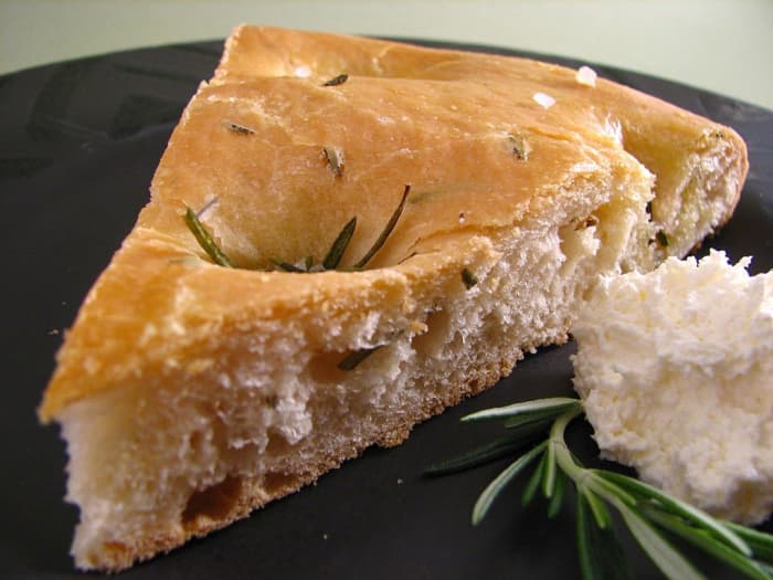 Focaccia with rosemary and olive oil. (Liguria)
