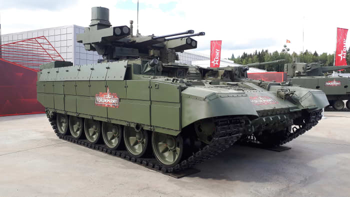Wargame's BMPT is an earlier version that had a main gun firing HE to suppress ATGMs in lieu of ATGMs, but the principle is the same