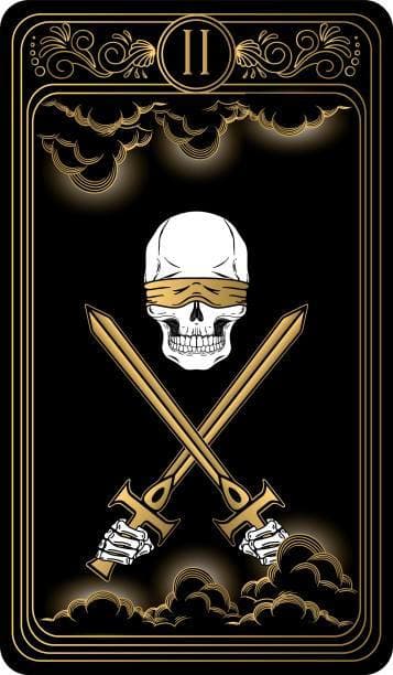 The Two of Swords indicates a clashing of perspectives. Since an individual is holding the two clashing swords, it means they're dealing with a personal conflict.